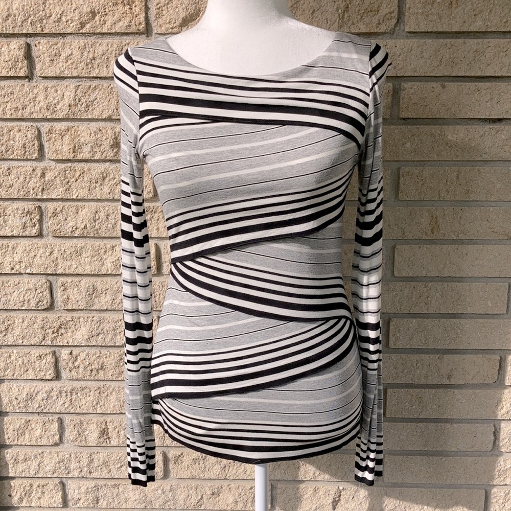 [Bailey 44] Striped bandage style long sleeve top